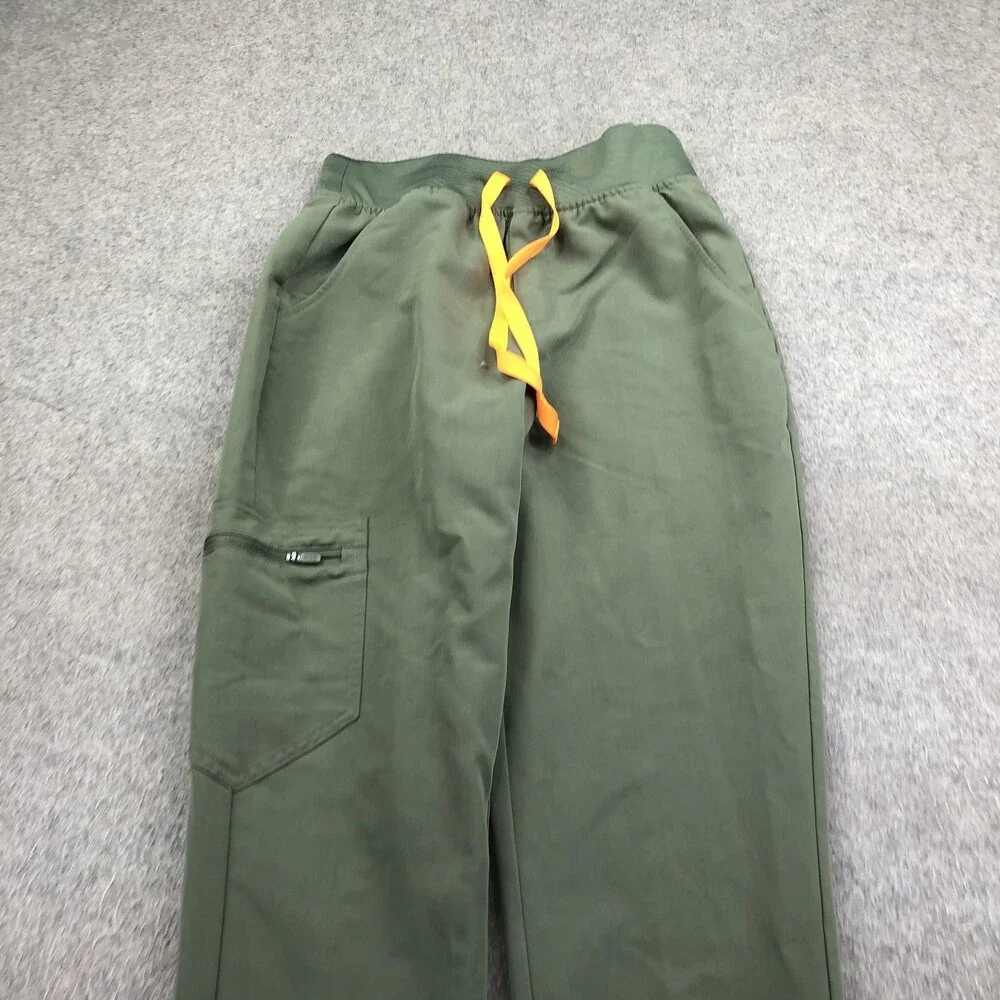 FIGS Scrub Pants Womens XS Green Technical Collection Jogger Cargo Pockets